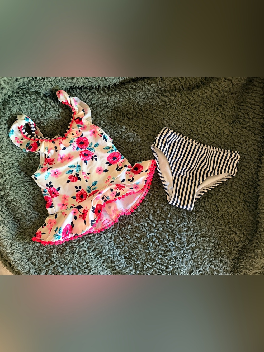 🌸 Flapdoodles Floral Ruffle Swimsuit — 3T EUC